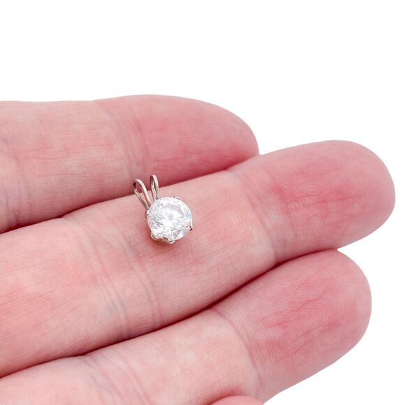 Vintage SU Sterling Silver 925 Cubic Zirconia Pendant - Picture 1 of 6